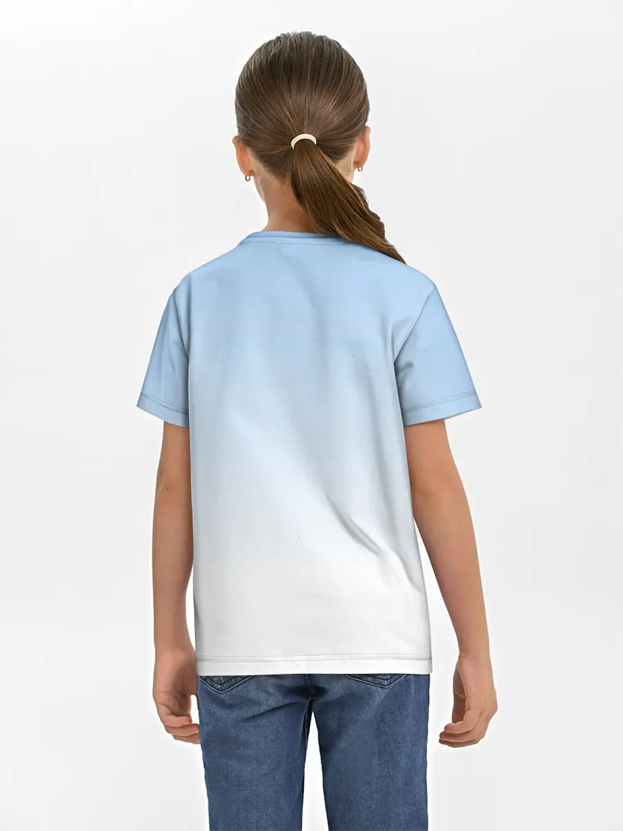 Детская базовая футболка / Небесно-голубой градиент