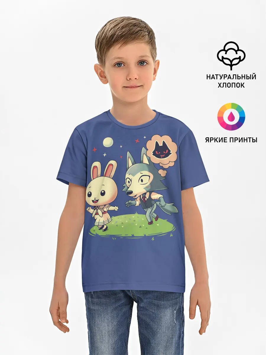 Детская базовая футболка / Зайка и волчек | Beastars