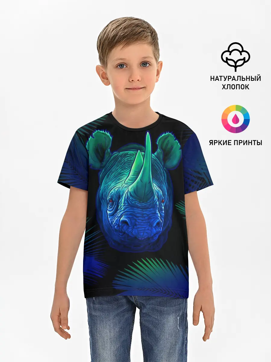 Детская базовая футболка / Носорог