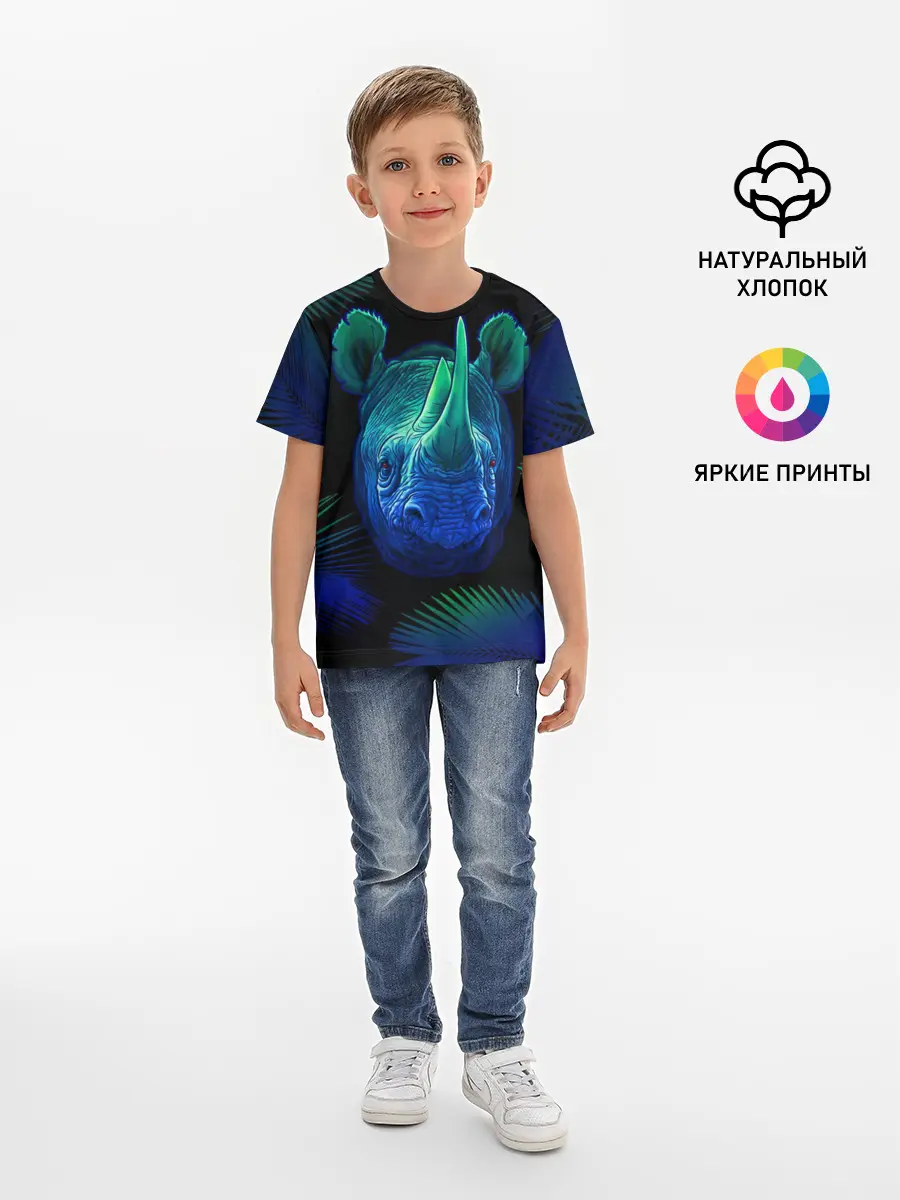 Детская базовая футболка / Носорог
