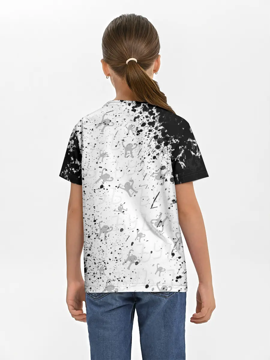 Детская базовая футболка / ЪУЪ СЪУКА брызги красок