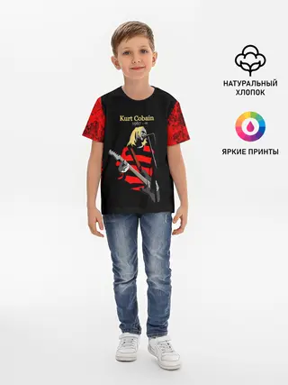 Детская базовая футболка / КУРТ КОБЕЙН | НИРВАНА | ЛОГО