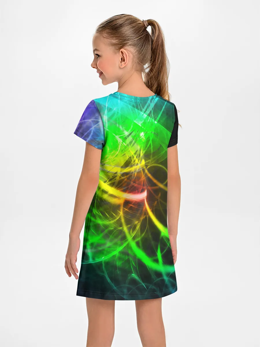 Детское платье / ЗЕЛЕНЫЙ НЕОН