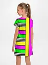 Детское платье / полосатый неоновый модный узор