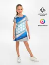 Детское платье / 3D AQUA БРОНЯ ОБЪЕМНЫЕ СОТЫ