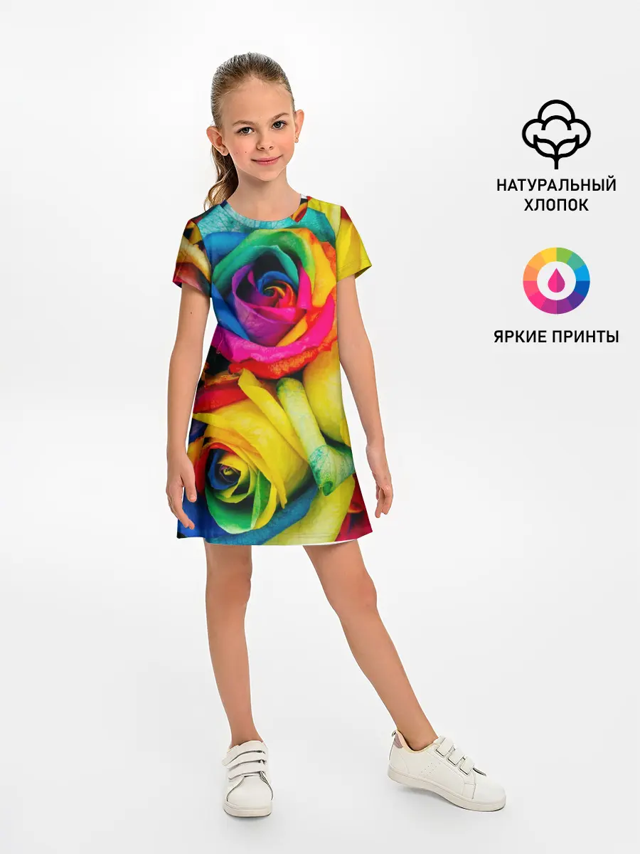 Детское платье / Разноцветные розы