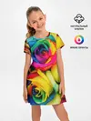 Детское платье / Разноцветные розы