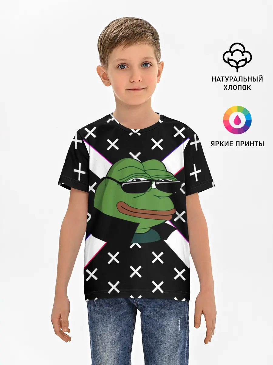 Детская базовая футболка / Pepe в очках EZ