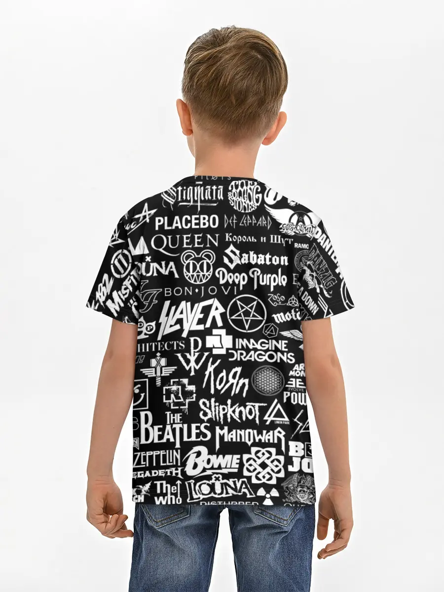Детская базовая футболка / ЛОГОТИПЫ РОК ГРУПП | ROCK
