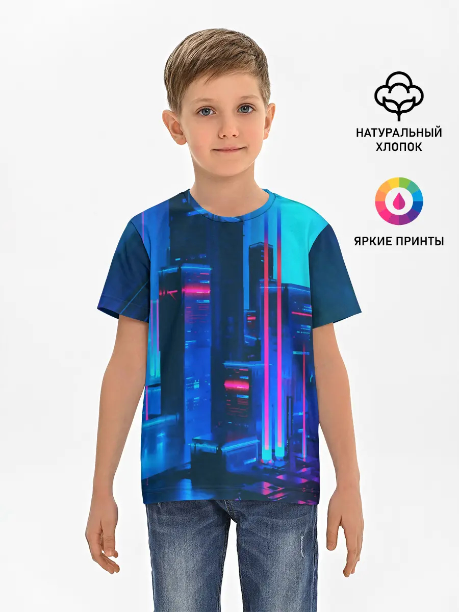 Детская базовая футболка / НОЧНОЙ ГОРОД