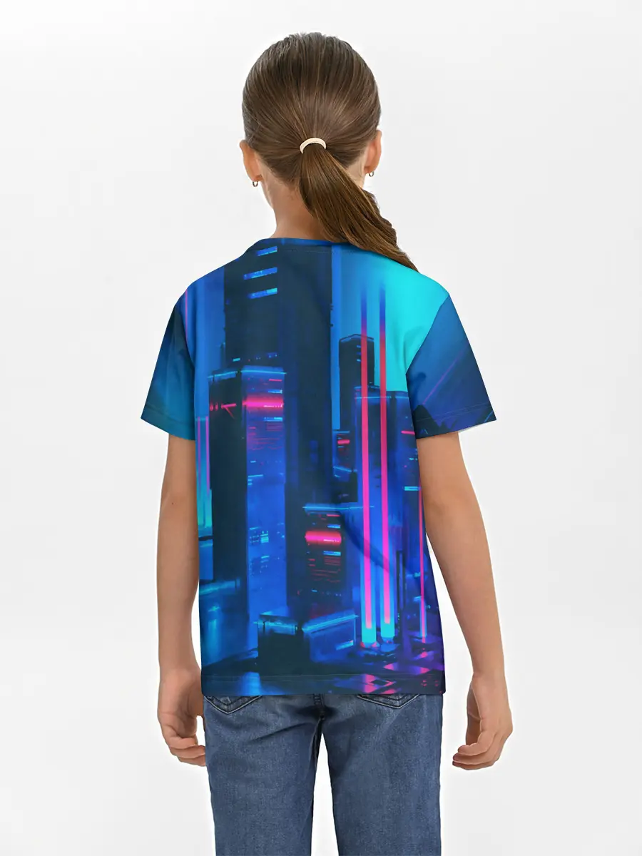 Детская базовая футболка / НОЧНОЙ ГОРОД