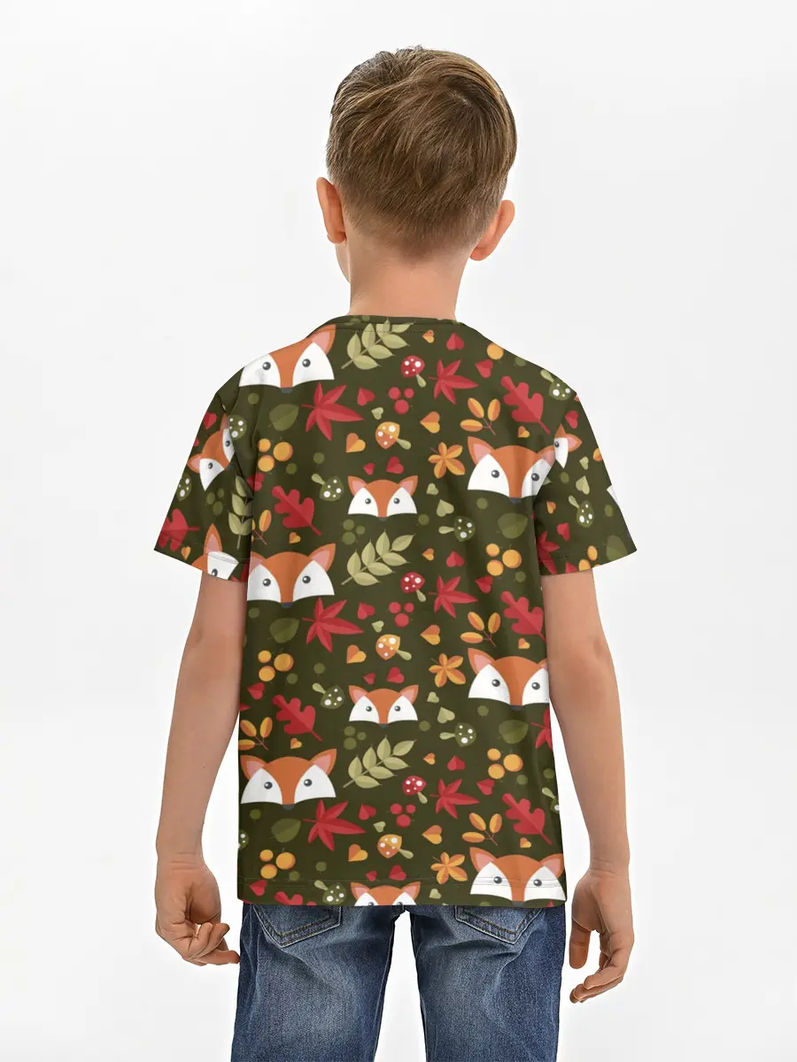 Детская базовая футболка / Лисоньки в лесу