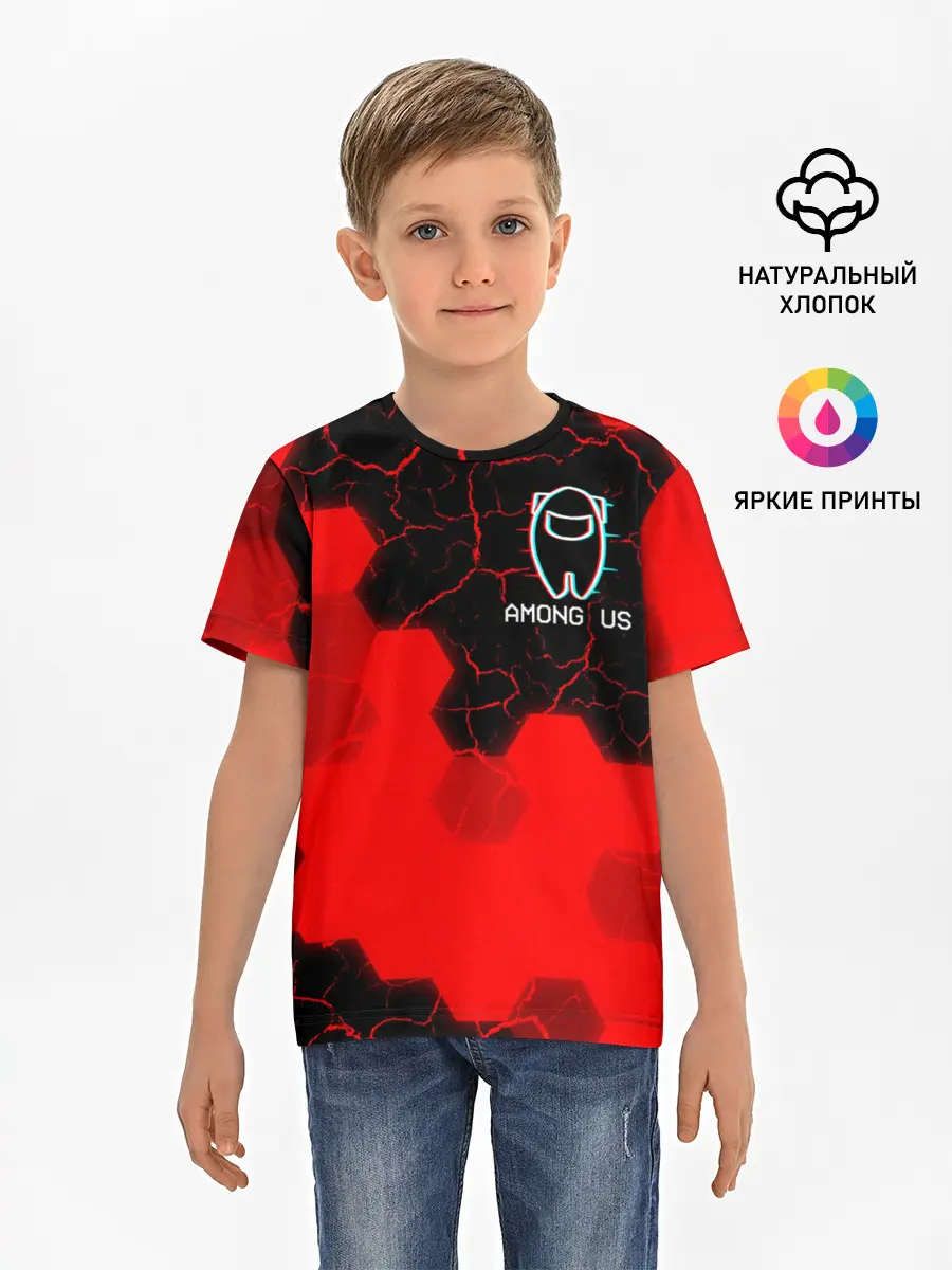 Детская базовая футболка / AMONG US / АМОНГ АС