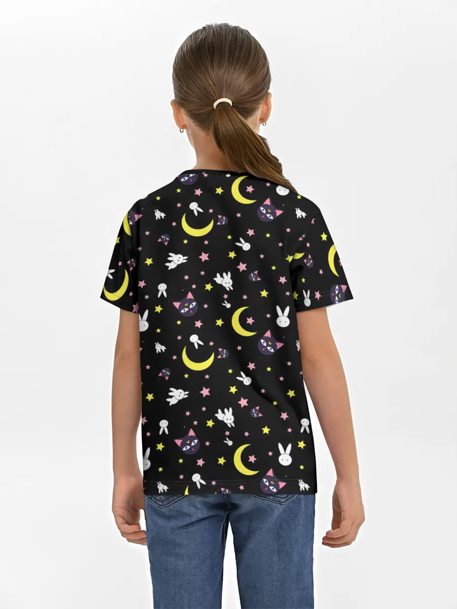 Детская базовая футболка / Sailor Moon Pattern