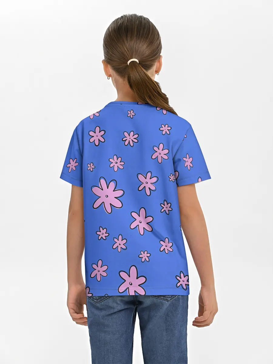 Детская базовая футболка / Цветочки рисованные