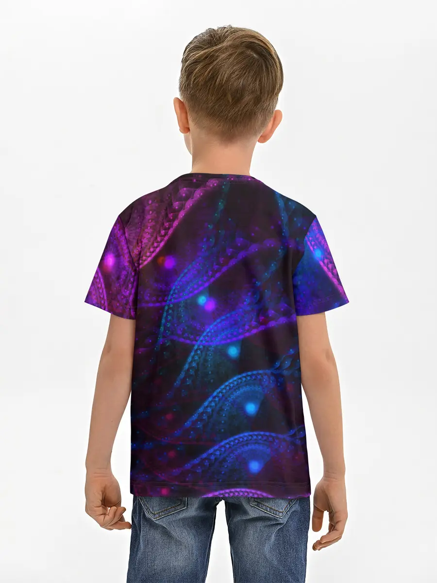 Детская базовая футболка / NEON FRACTAL
