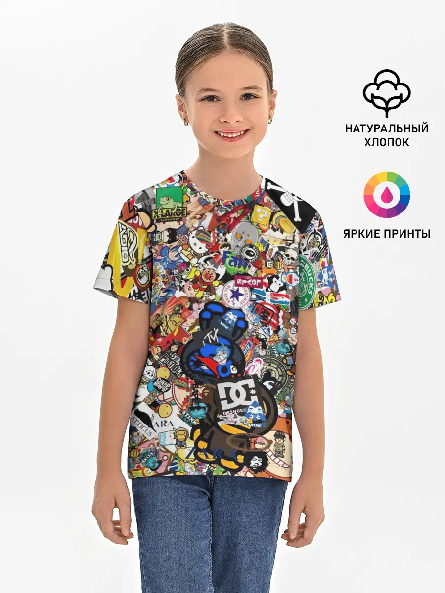 Детская базовая футболка / Стикеры