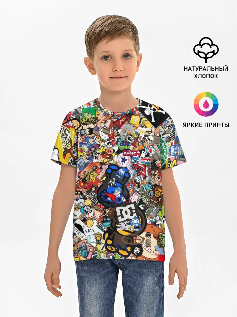 Детская базовая футболка / Стикеры