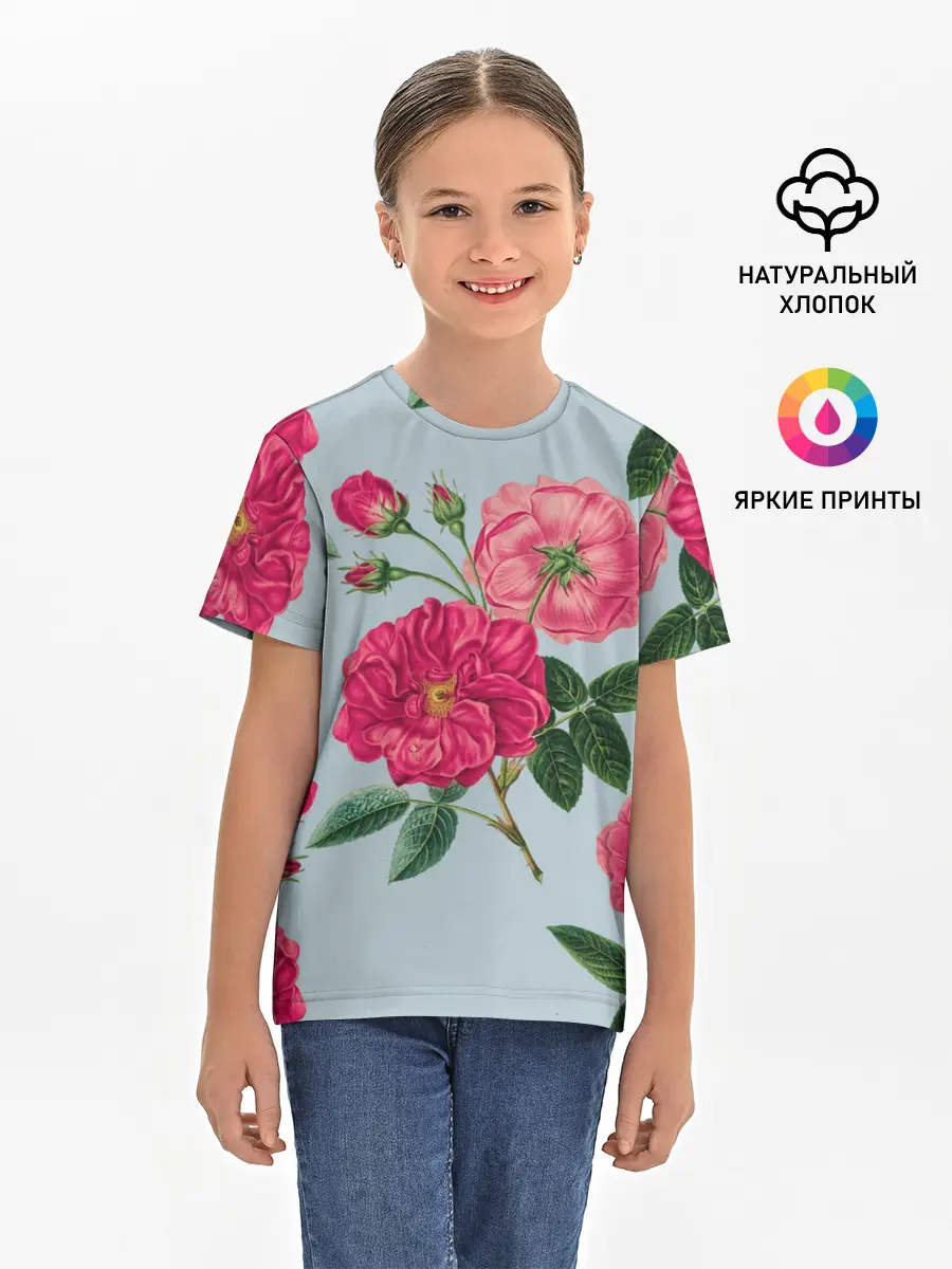 Детская базовая футболка / Чайная роза