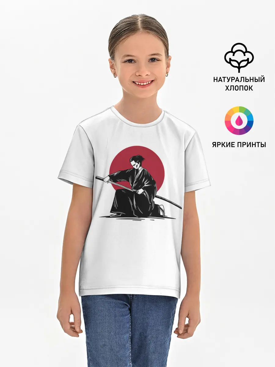 Детская базовая футболка / ЯПОНСКИЙ САМУРАЙ | SAMURAI IN THE SUN