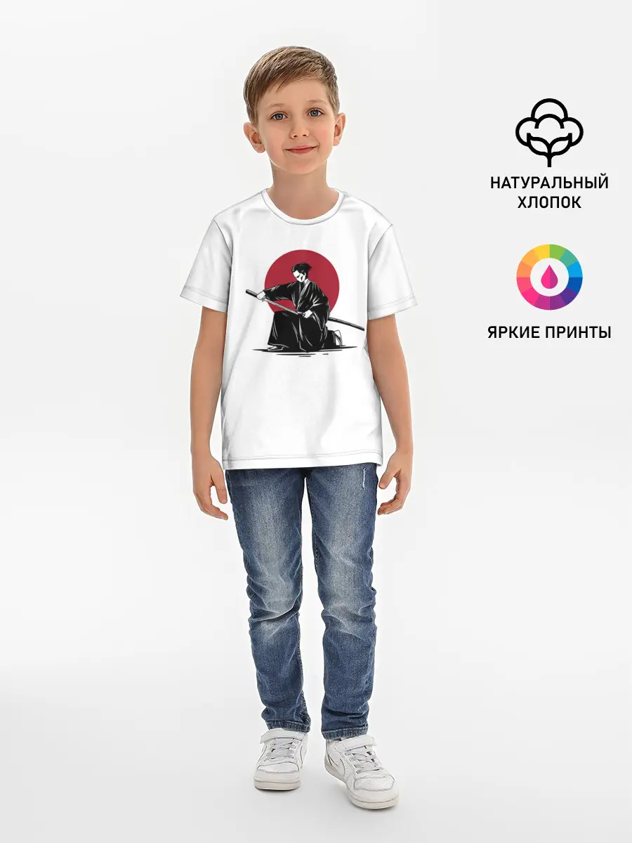 Детская базовая футболка / ЯПОНСКИЙ САМУРАЙ | SAMURAI IN THE SUN