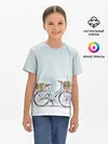 Детская базовая футболка / акварельный велосипед