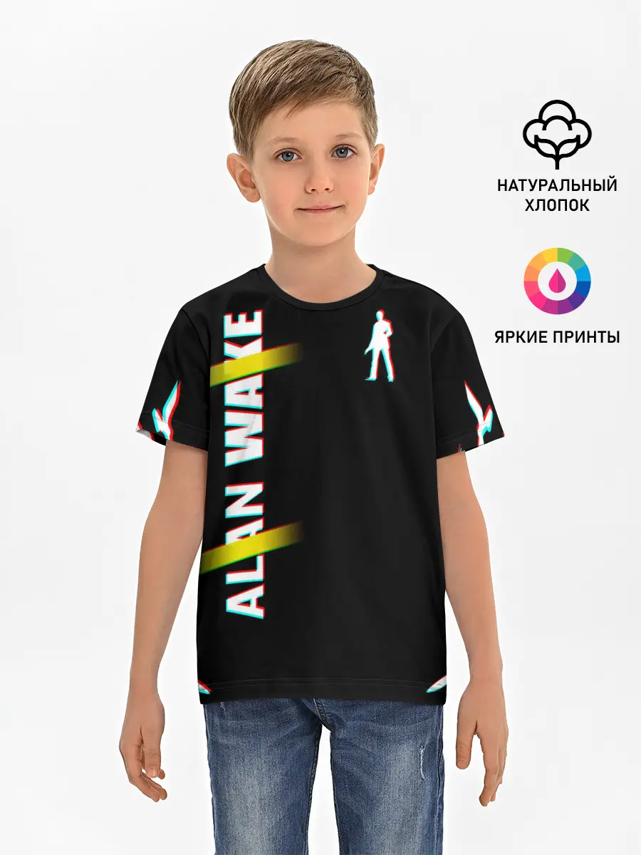 Детская базовая футболка / Alan Wake Glitch