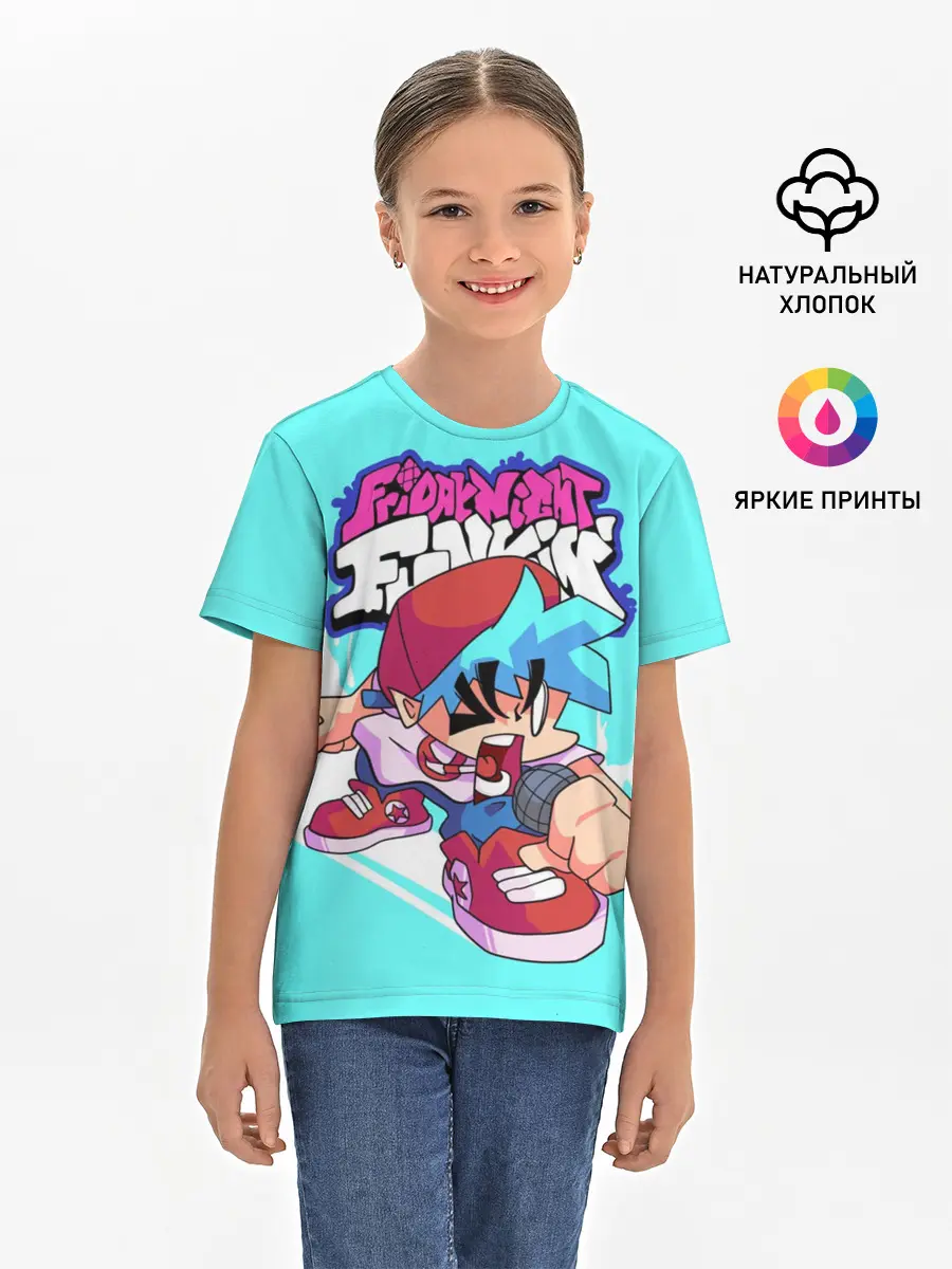 Детская базовая футболка / FNF Boyfriend