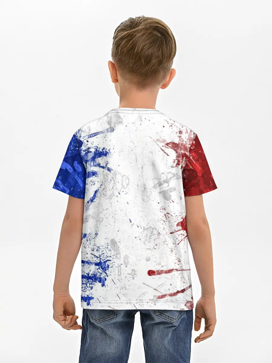 Детская базовая футболка / BLUE WHITE & RED