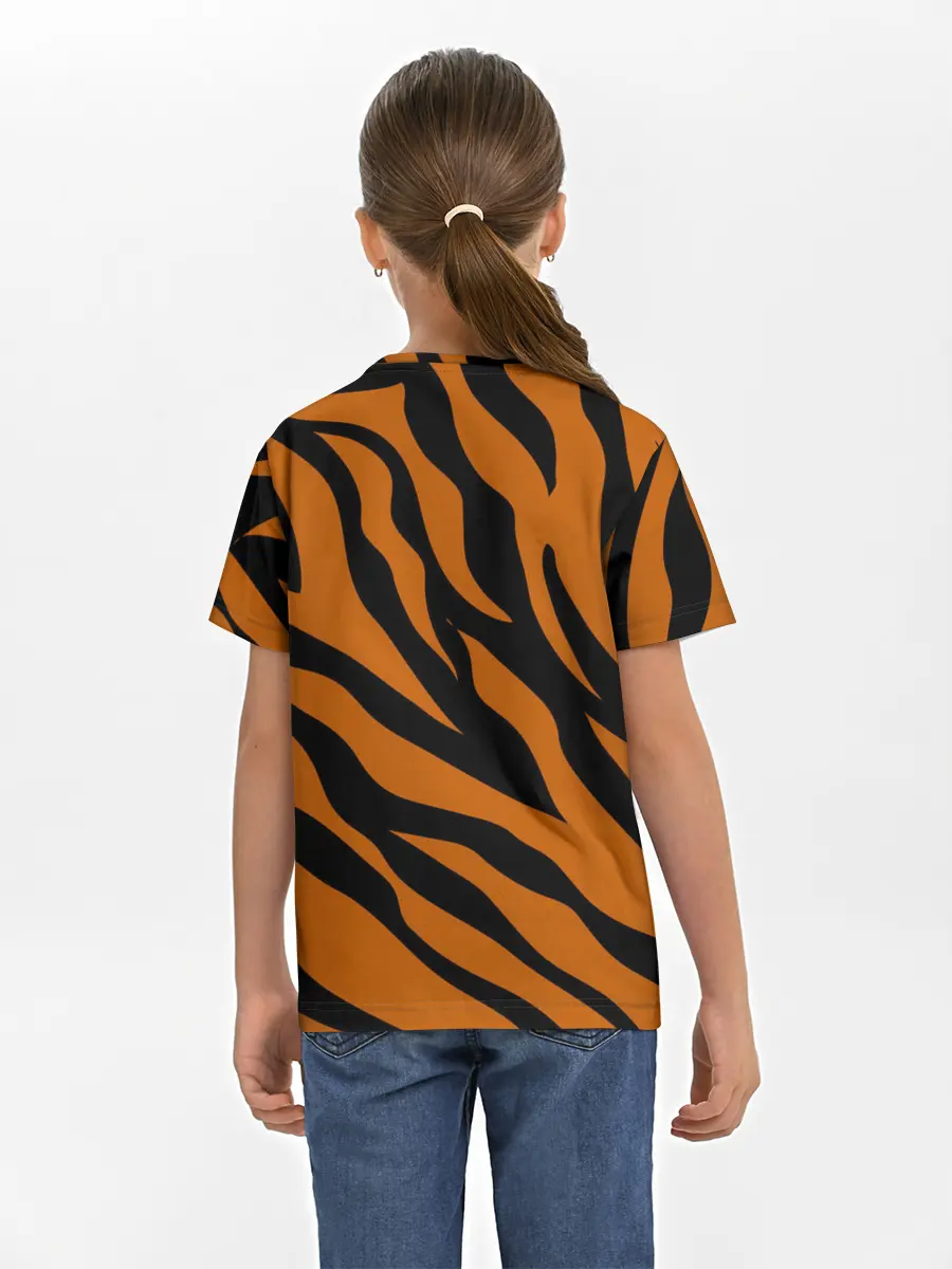 Детская базовая футболка / Тигровый Камуфляж