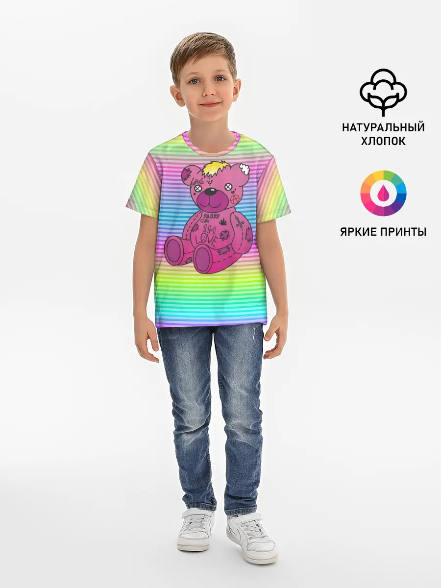Детская базовая футболка / Мишка Lil Peep