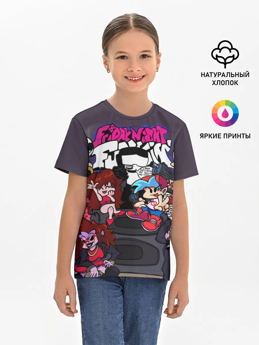 Детская базовая футболка / Friday Night Funkin персонажи