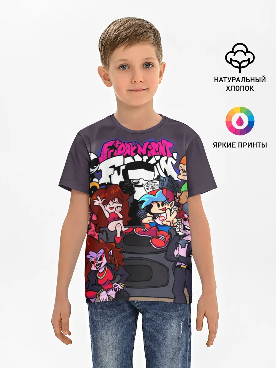 Детская базовая футболка / Friday Night Funkin персонажи