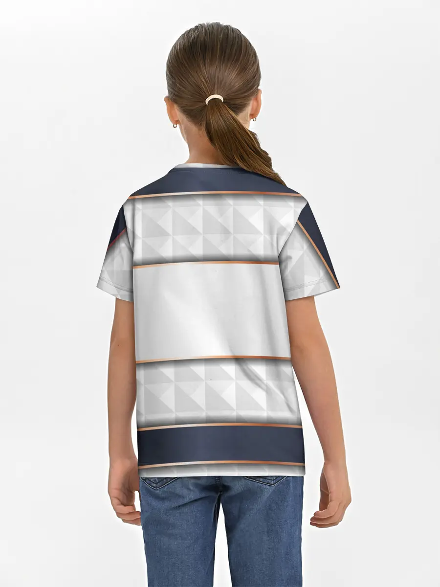 Детская базовая футболка / White 3d lines