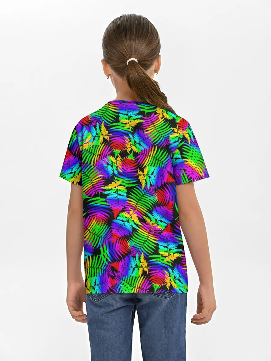 Детская базовая футболка / Неоновый папоротник