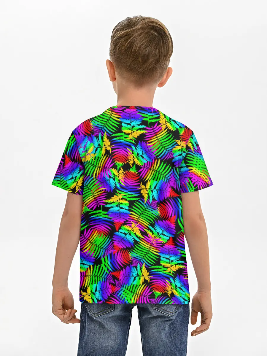 Детская базовая футболка / Неоновый папоротник
