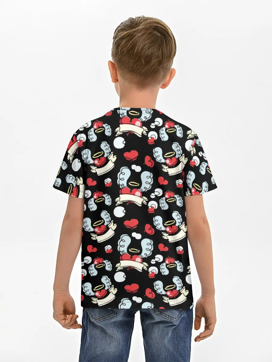 Детская базовая футболка / Сердца с крыльями