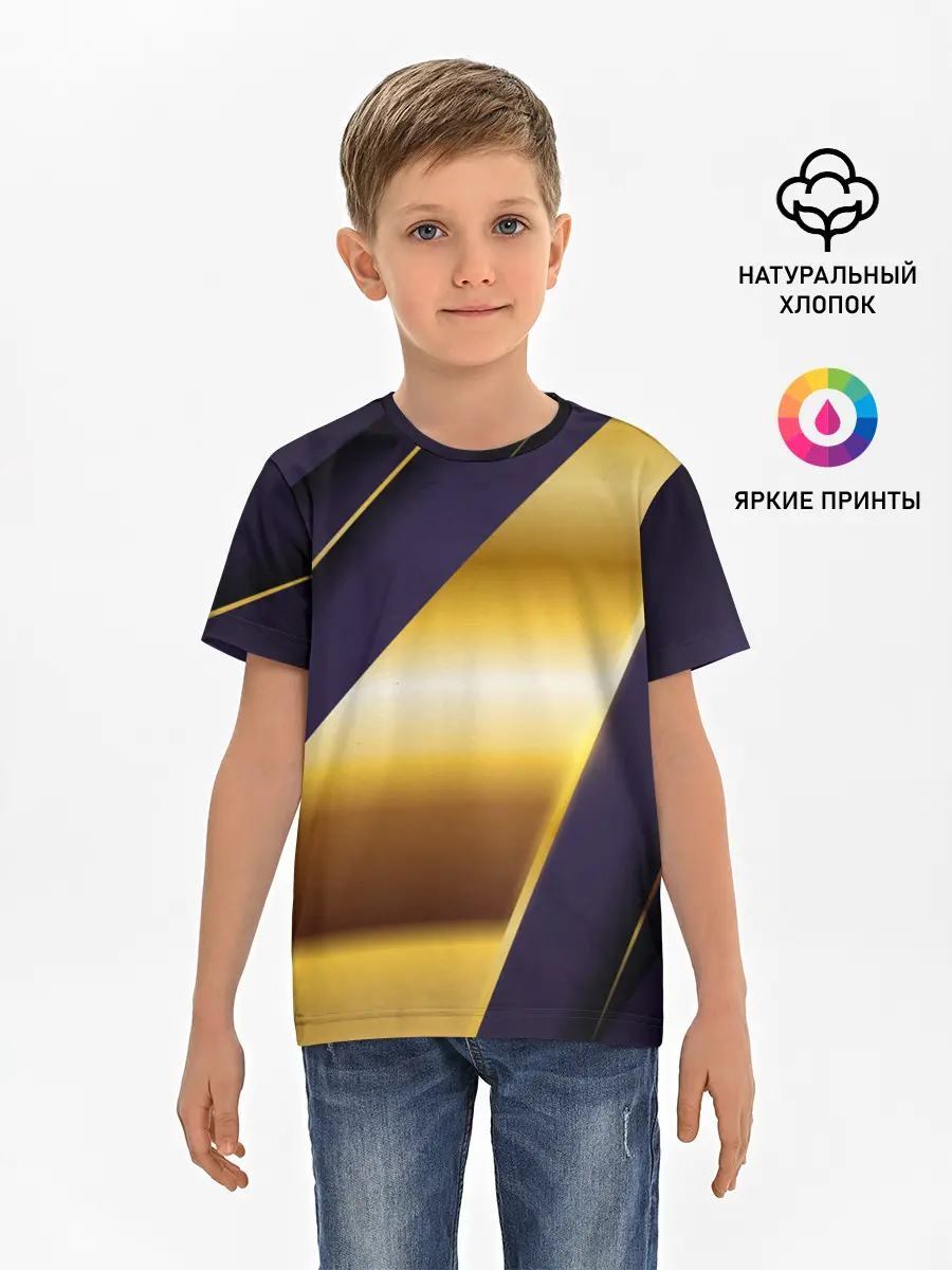 Детская базовая футболка / 3D luxury золото