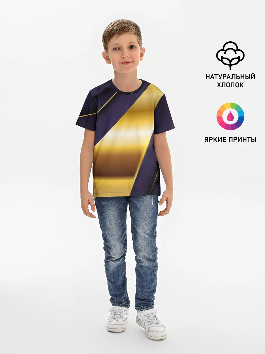 Детская базовая футболка / 3D luxury золото