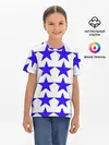 Детская базовая футболка / Синие звёзды на белом фоне