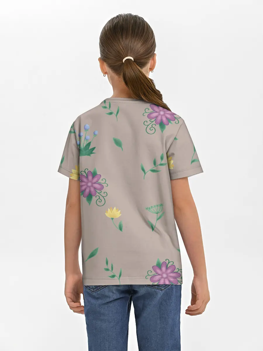 Детская базовая футболка / Цветочная эстетика