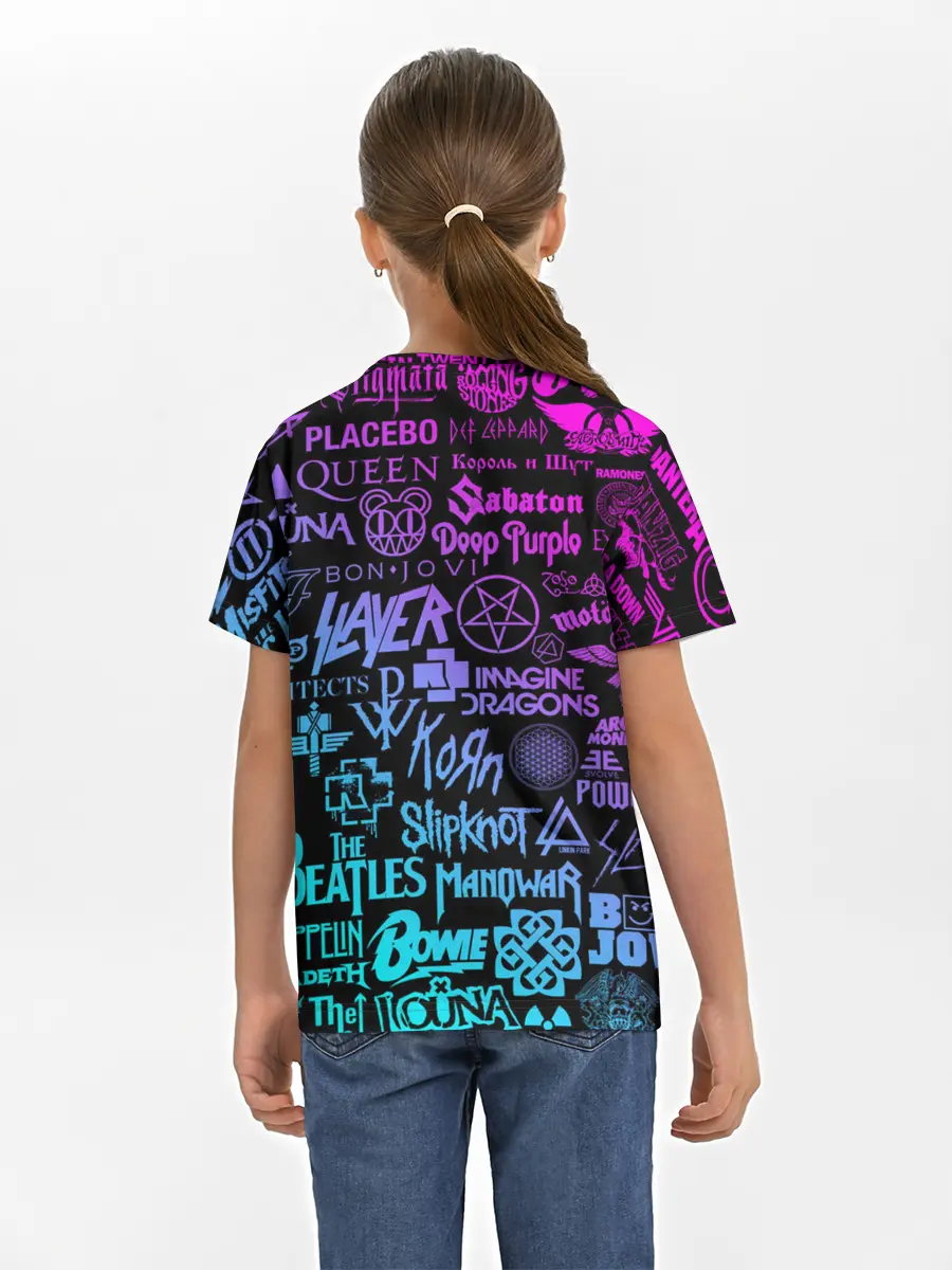 Детская базовая футболка / ЛОГОТИПЫ РОК ГРУПП