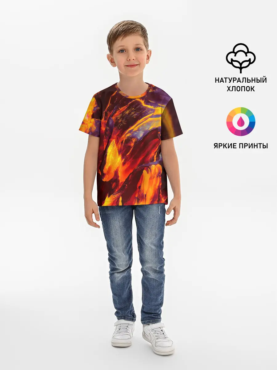 Детская базовая футболка / ОГНЕННЫЙ ГРАНЖ | FIRE GRUNGE