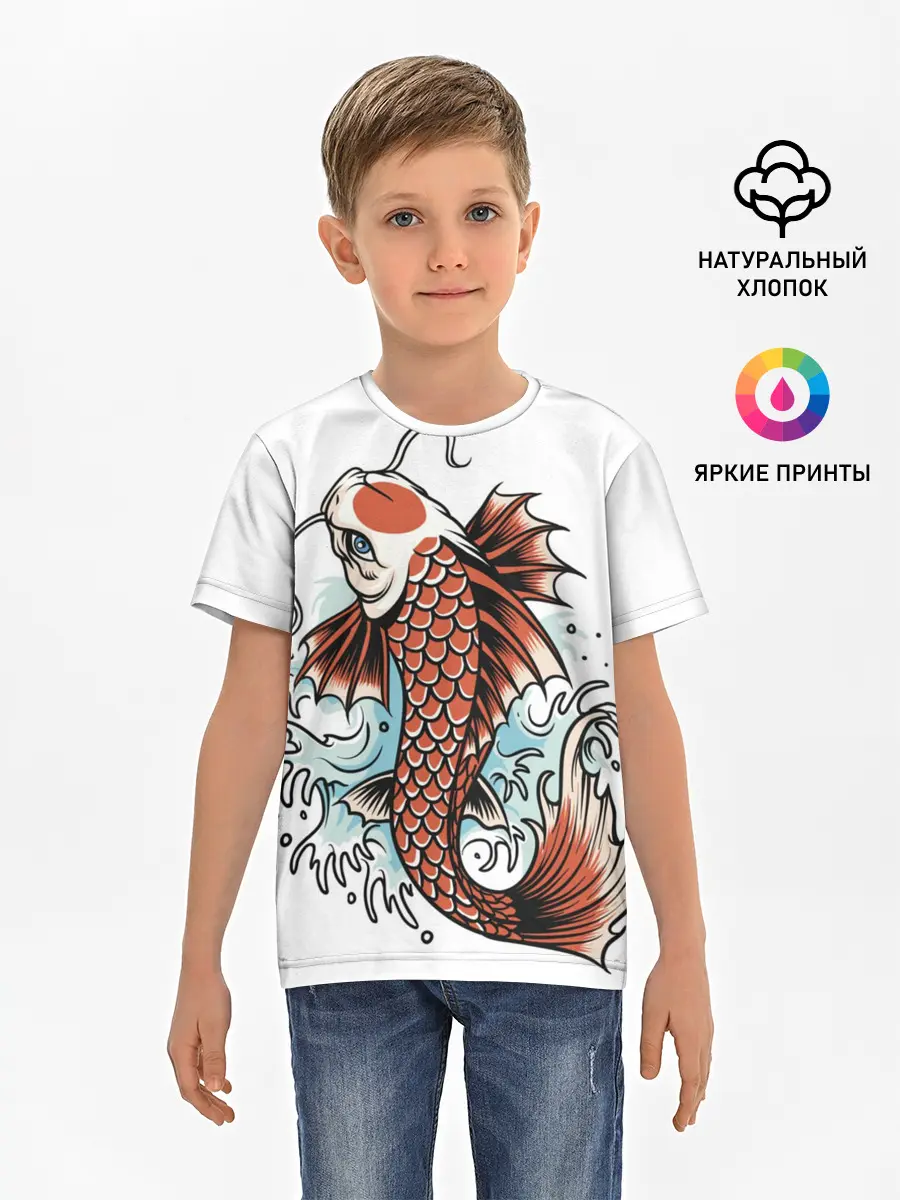 Детская базовая футболка / Карп Кои