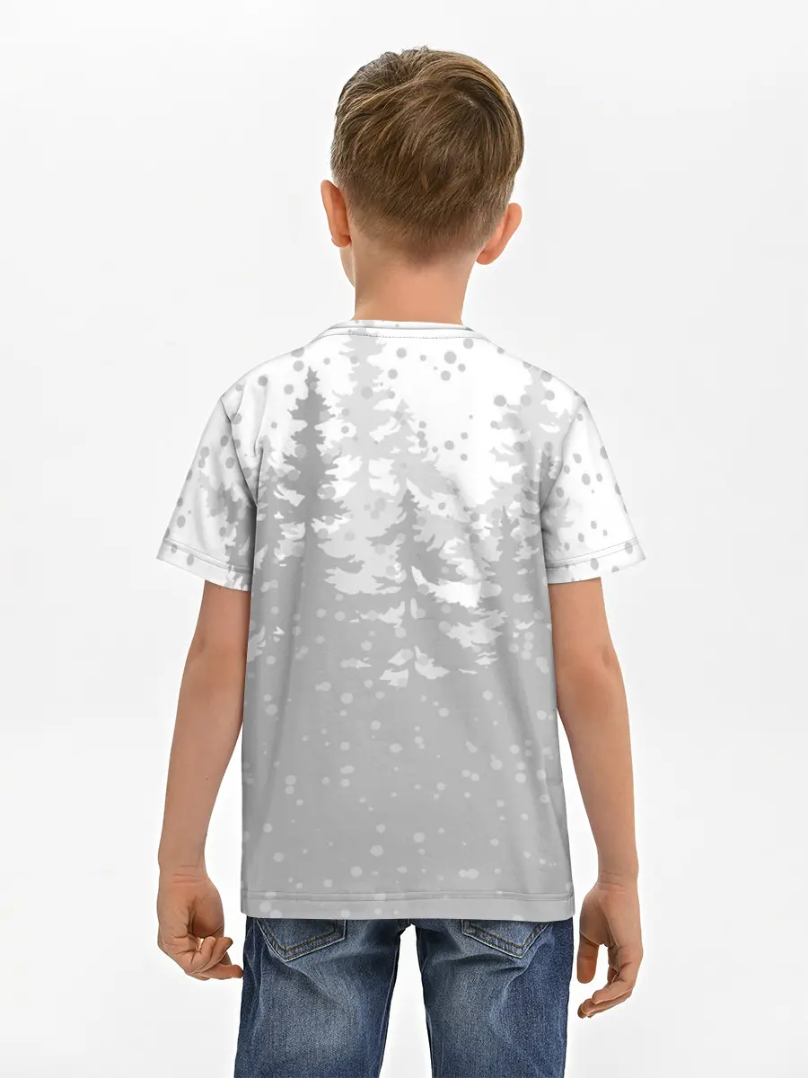 Детская базовая футболка / Тигр с подарками