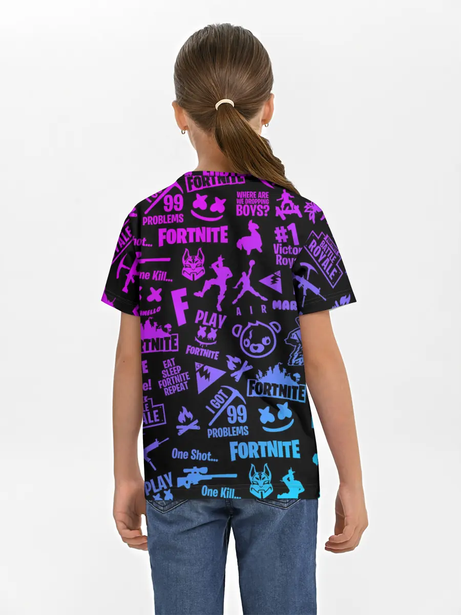 Детская базовая футболка / FORTNITE NEON | ФОРТНАЙТ НЕОН