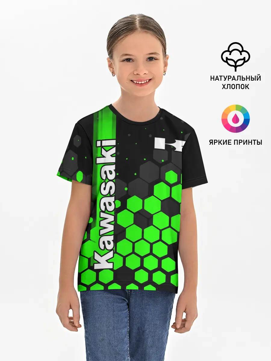 Детская базовая футболка / KAWASAKI / КАВАСАКИ
