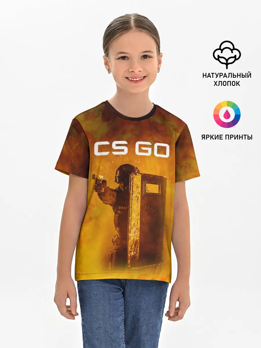 Детская базовая футболка / CS GO SWAT | КС ГО
