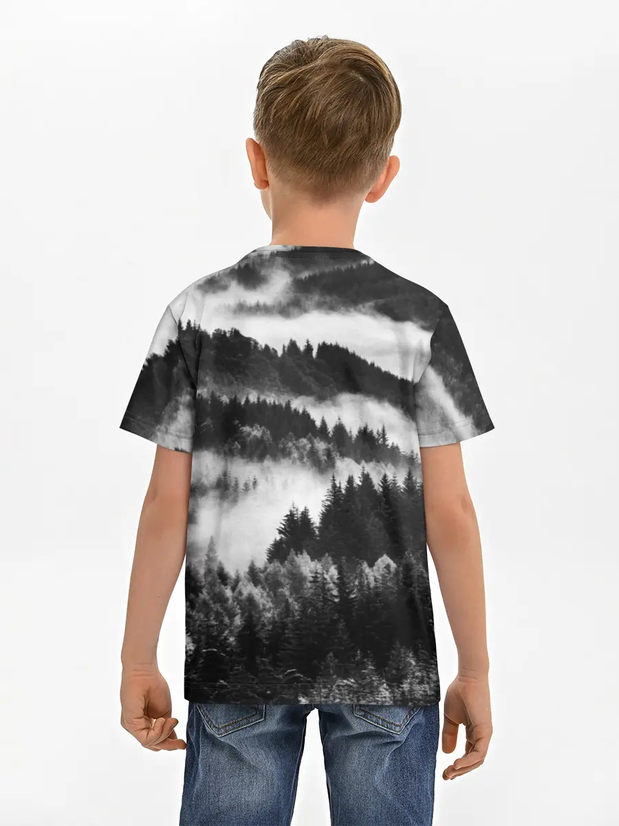 Детская базовая футболка / ТУМАННЫЙ ЛЕС / МРАЧНЫЙ ЛЕС
