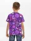 Детская базовая футболка / фиолетовый этнический дудлинг